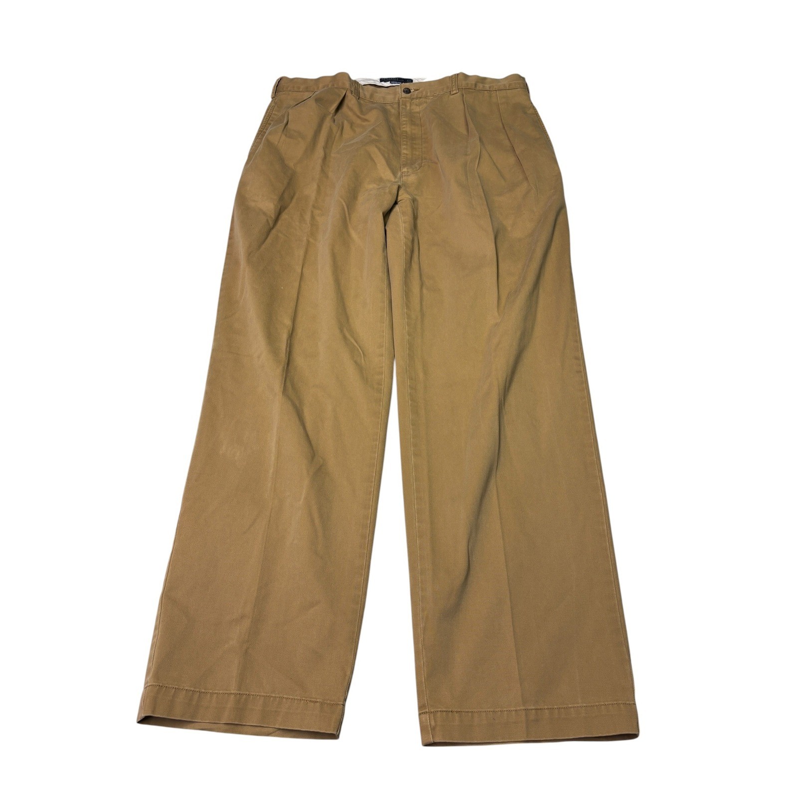 Polo Ralph Lauren Andrew Pant Mens 40×32 Khaki Tan Pleated Classic Chino Cotton