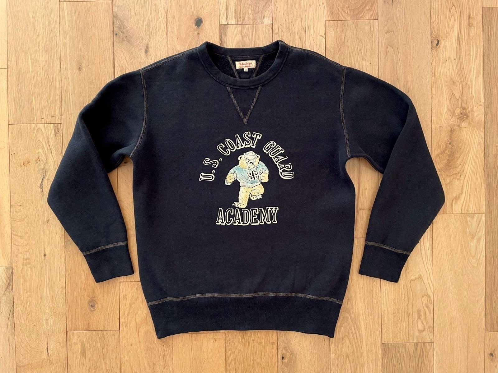The Real McCoy’s Loopwheel Sweatshirt Black 38 Medium U.S. Coast Guard Academy