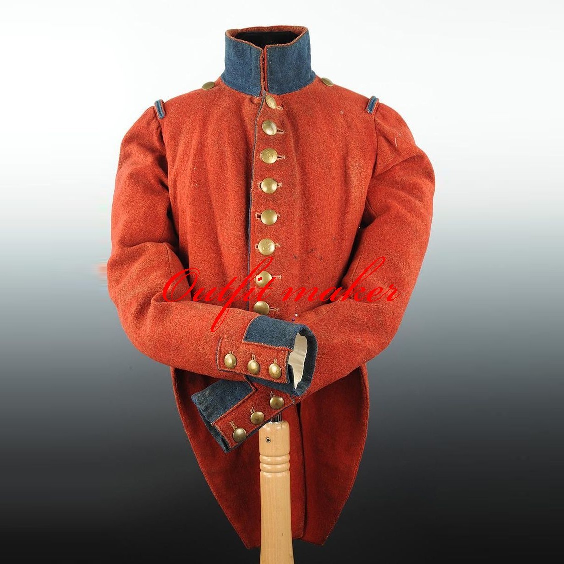 Men’s Historical Red Wool Military Uniform Coat Revolutionary War British Redcoa