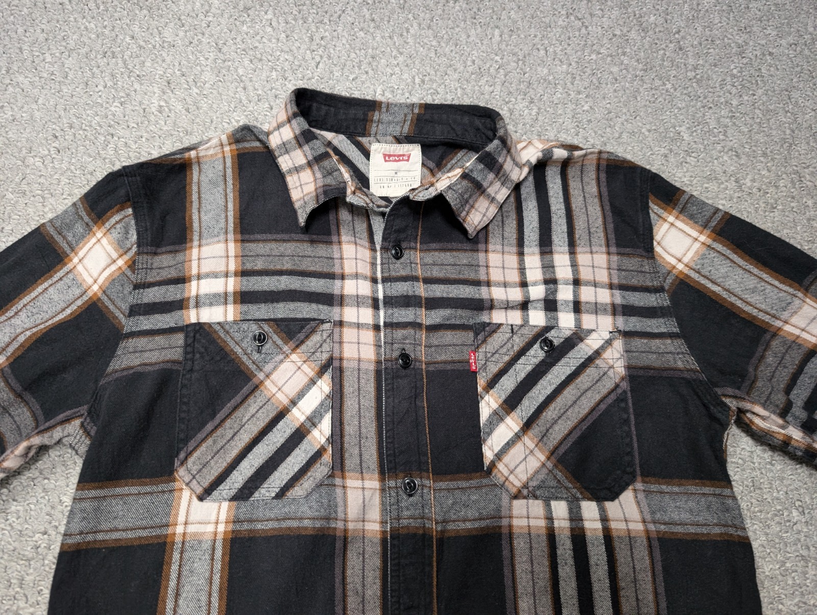 LEVI’S Barstow Men’s Check Plaid Flannel Worker Button Shirt M