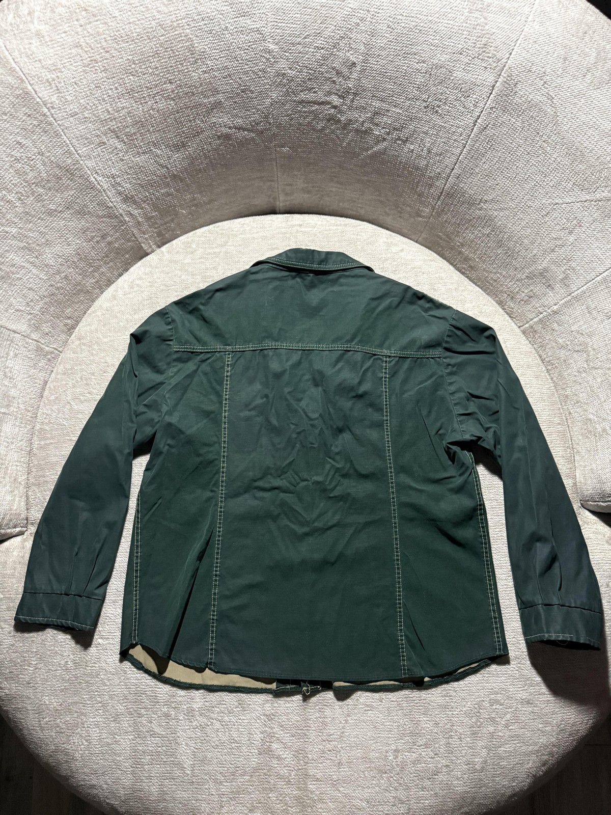Vintage ~80s William Barry Jacket XL Green Cotton Twill Utility Military Style