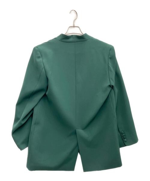 Ameri S Green Polyester Collared Jacket Ladies Slim Fit Outerwear