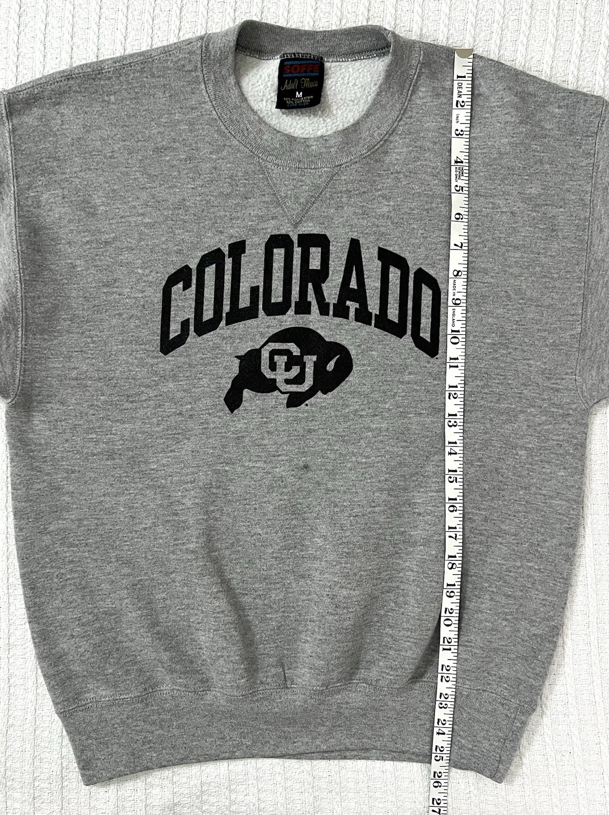 Vintage Colorado University Buffalos Logo Crewneck Sweatshirt MD 20” X 25” Gray