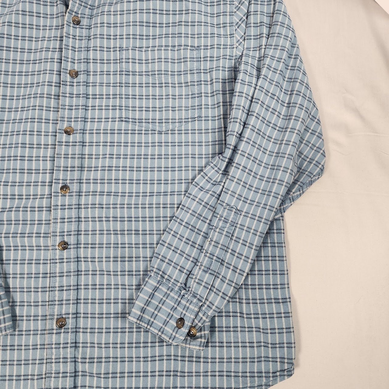 Vintage CE Schmidt Workwear Button Down Shirt Men XL Blue Plaid Excellent 0009