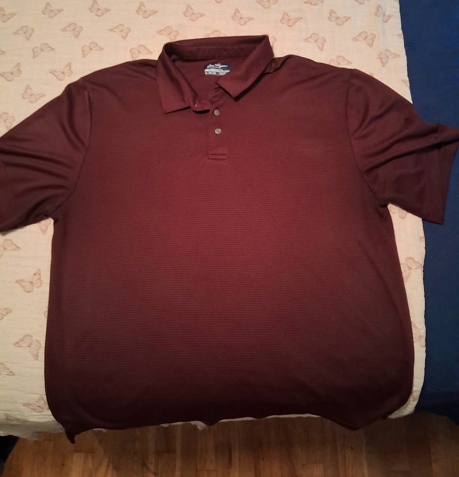Ben Hogan Mens XL Burgundy Performance Polo Polyester Blend Golf Short Sleeve