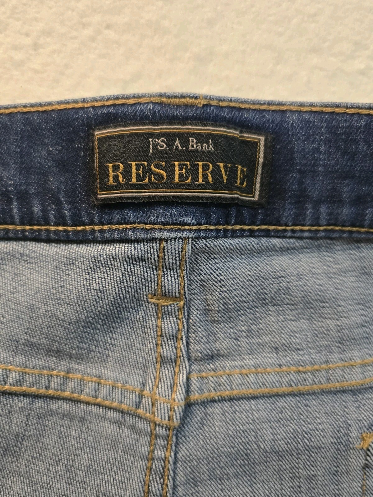 Jos A Bank Reserve Jeans 40×30 Traditional Fit Blue Denim Stretch