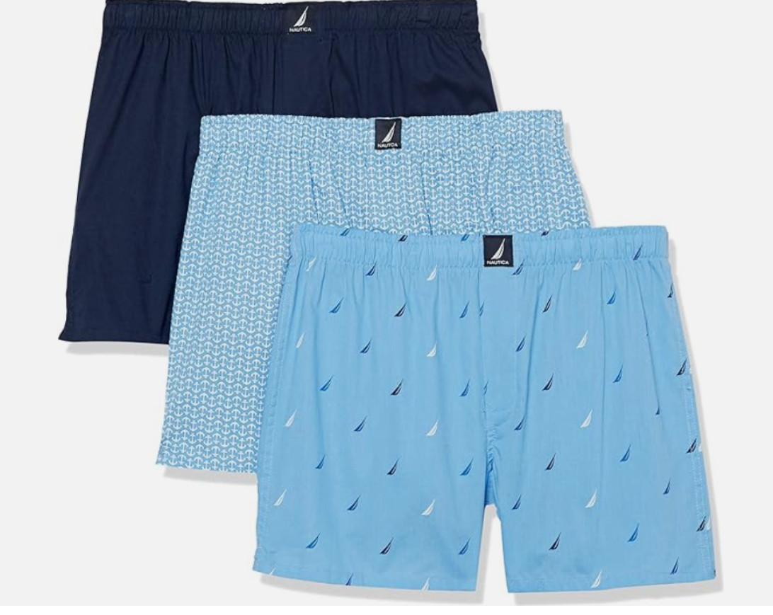Nautica Men’s Classic Cotton Woven Boxers 3-Pack Size M