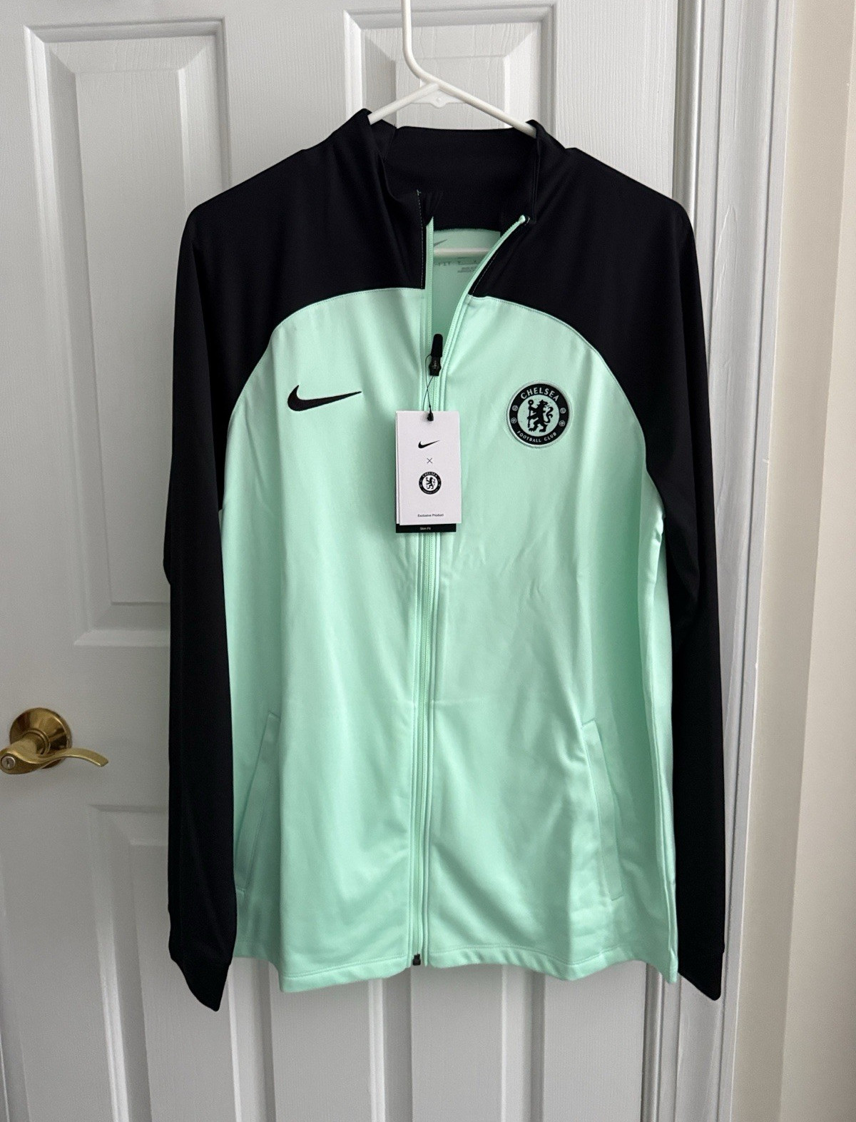 Nike Dri-FIT Chelsea FC Slim Fit Full Zip Track Jacket Men’s M Green/Black