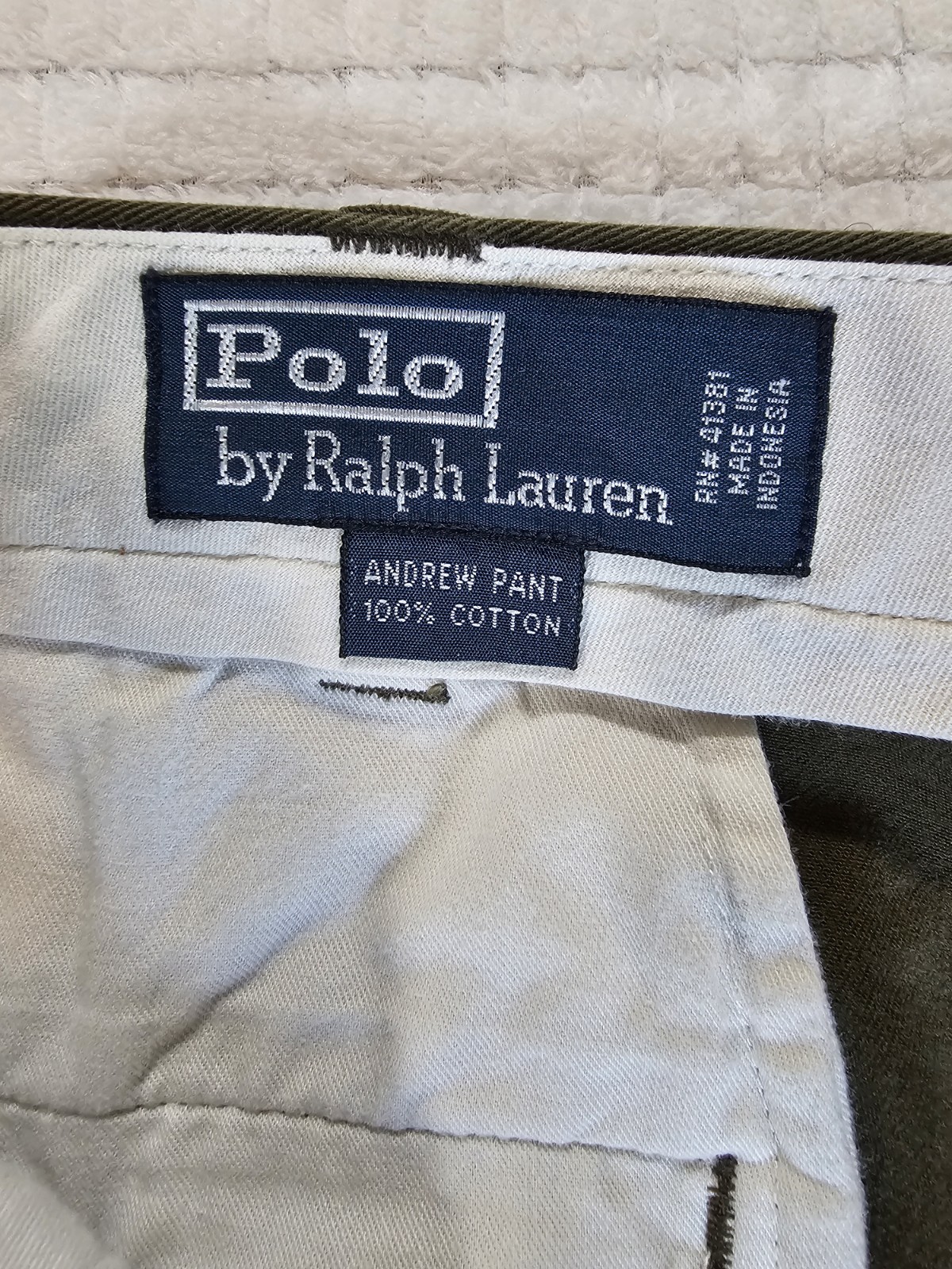 Polo Ralph Lauren Men’s Dark Green Pleated Andrew Pants 100% Cotton 36×30