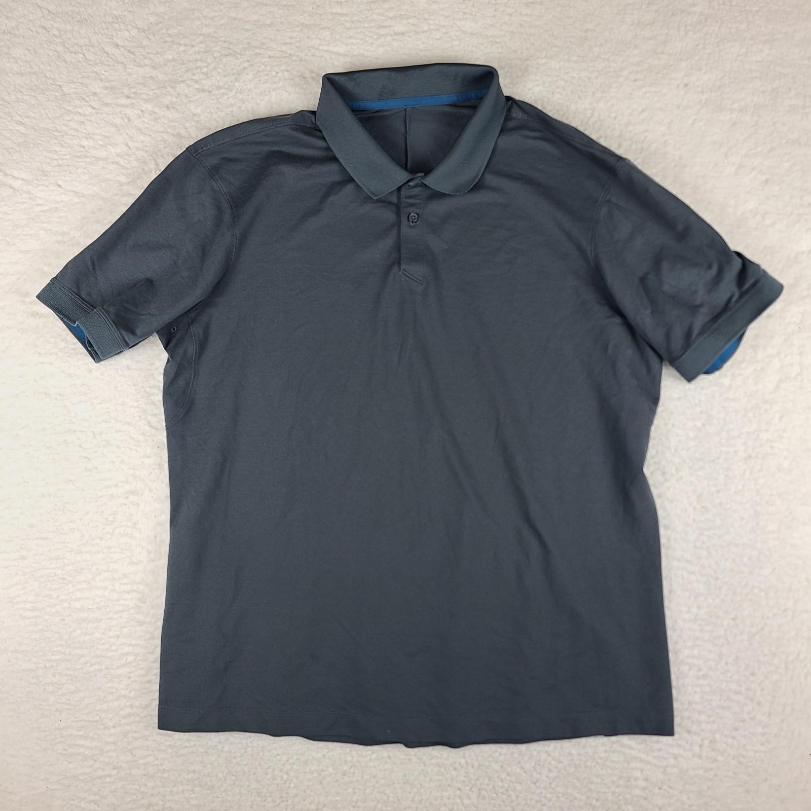Lululemon Polo Shirt Mens XL Dark Gray Solid Performance Short Sleeve