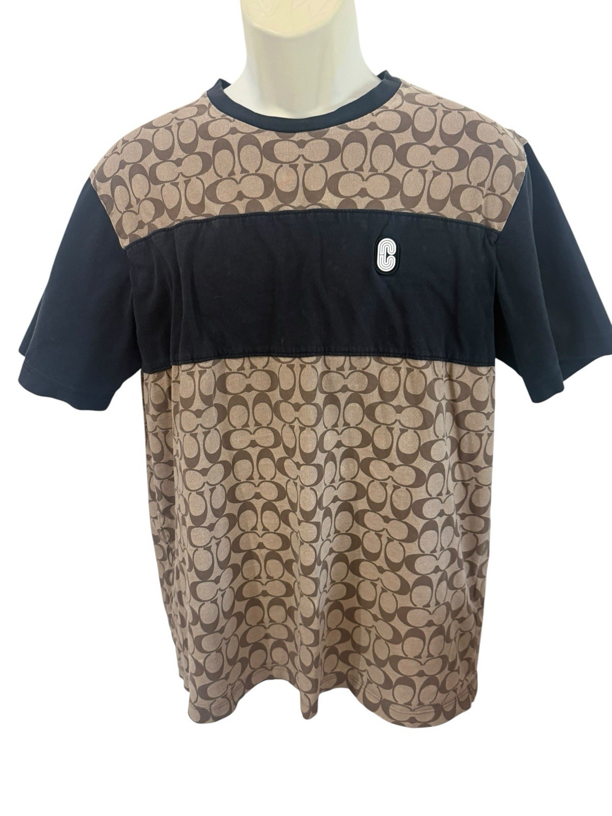 Coach Brown Logo Men’s Fashion T-shirt Size L Everyday Wear