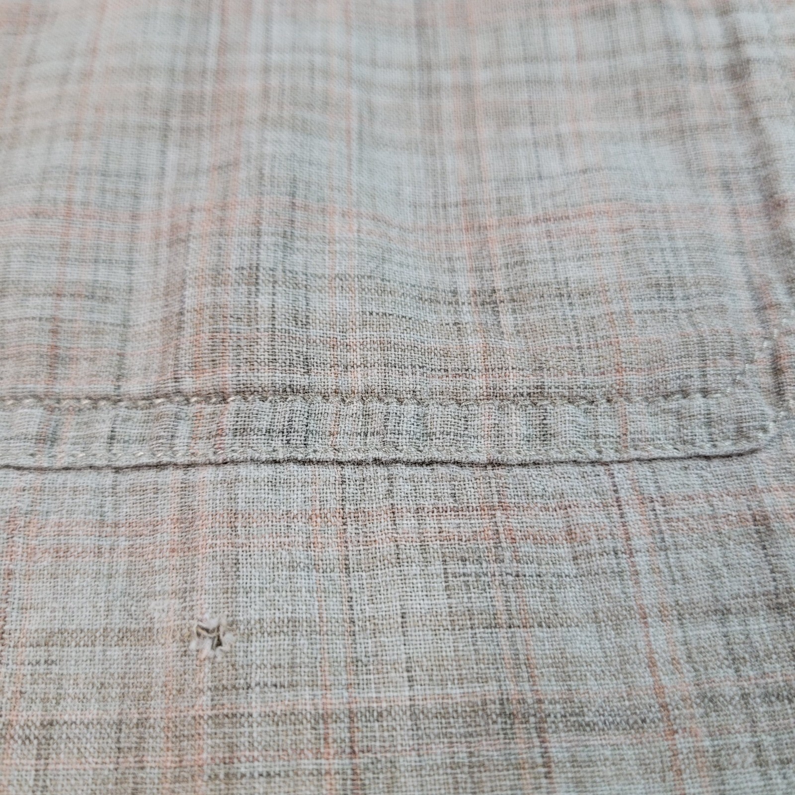 Mens Woolrich Plaid Button Down Brown SS Shirt Sz L Outdoor Front Pocket Camping