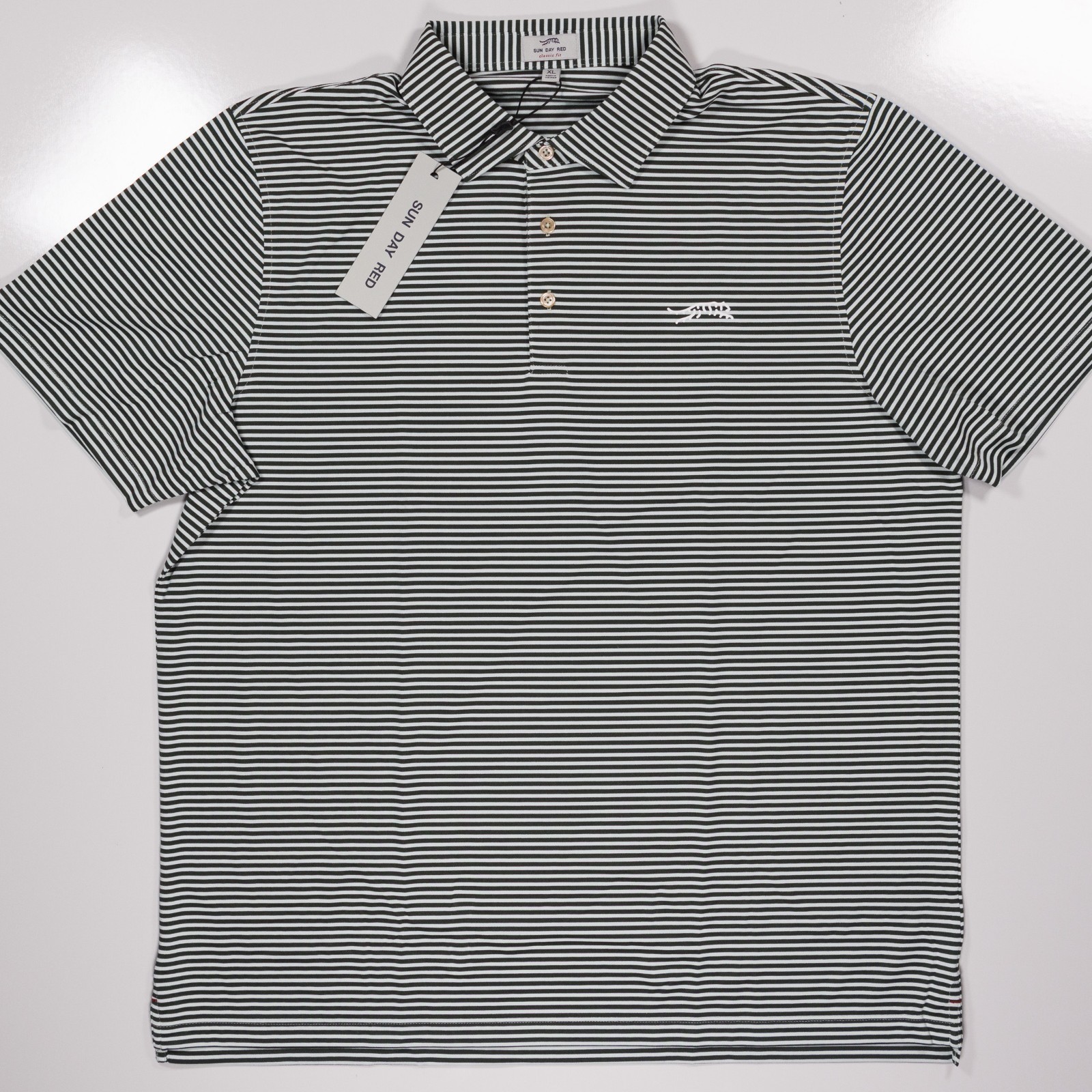 Sun Day Red Cypress Graphic Stripe Polo XL Pale Blue NWT Tiger Woods Golf