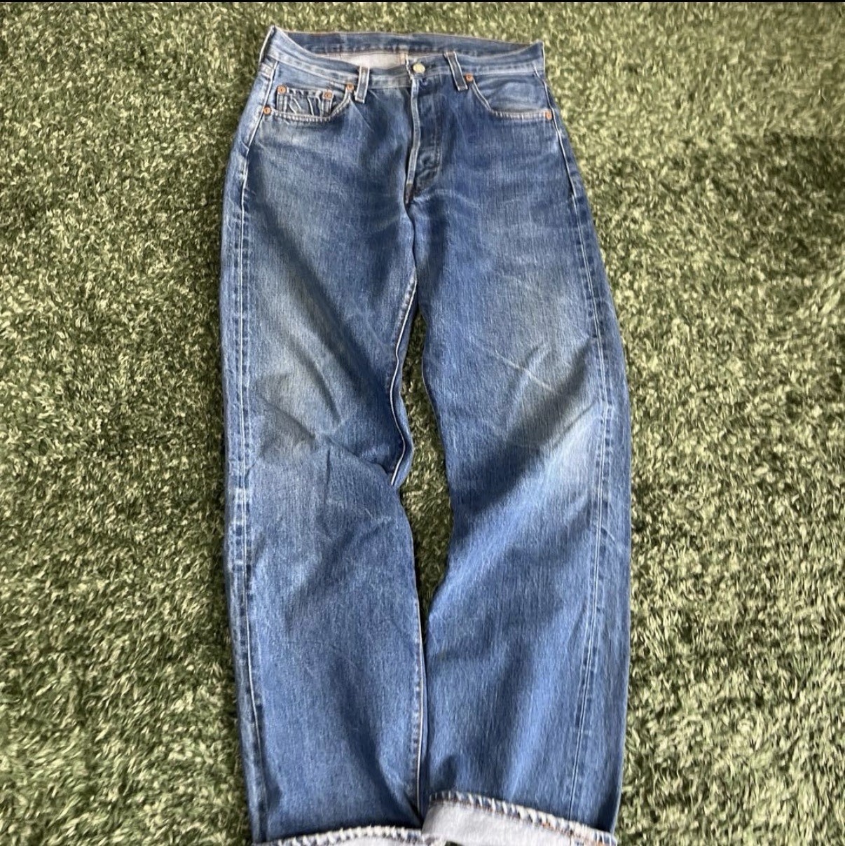 Levi’s 501 Vintage 90s Selvedge Valencia 555 Made in USA W31 L36 Faded Indigo