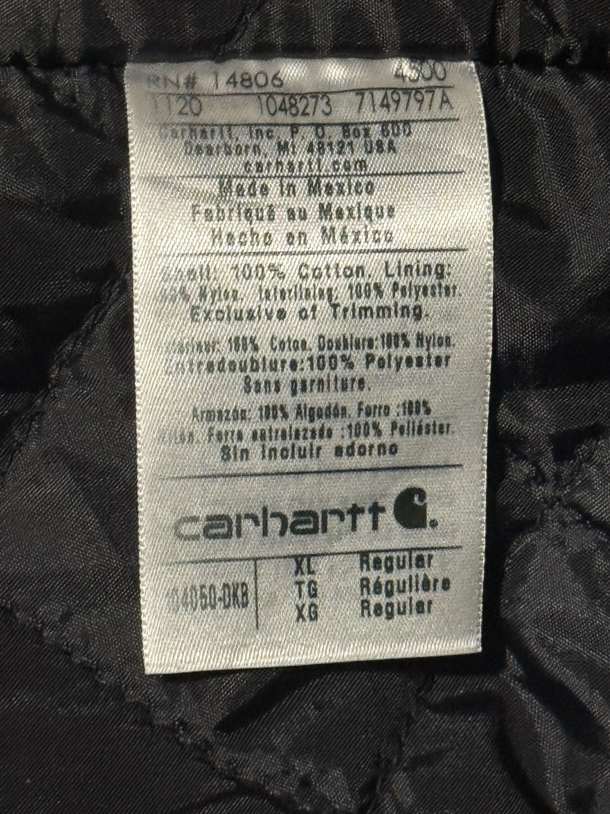 Carhartt Men’s Brown Hooded Active Jacket Quilt-Lined 3M Thinsulate XL Reg