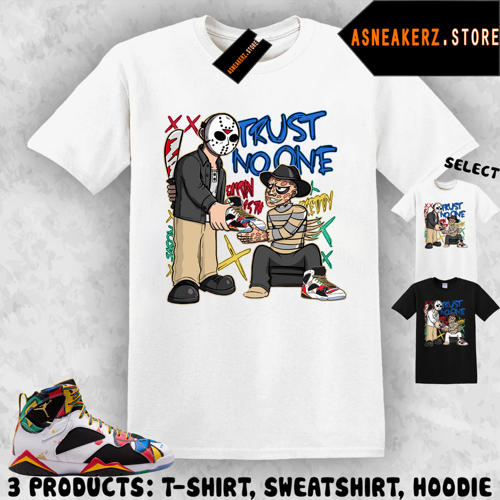 Tee Shirt Matching AJ 7 Miro 2026 To Match Sneaker Trust No One Friday T-Shirt