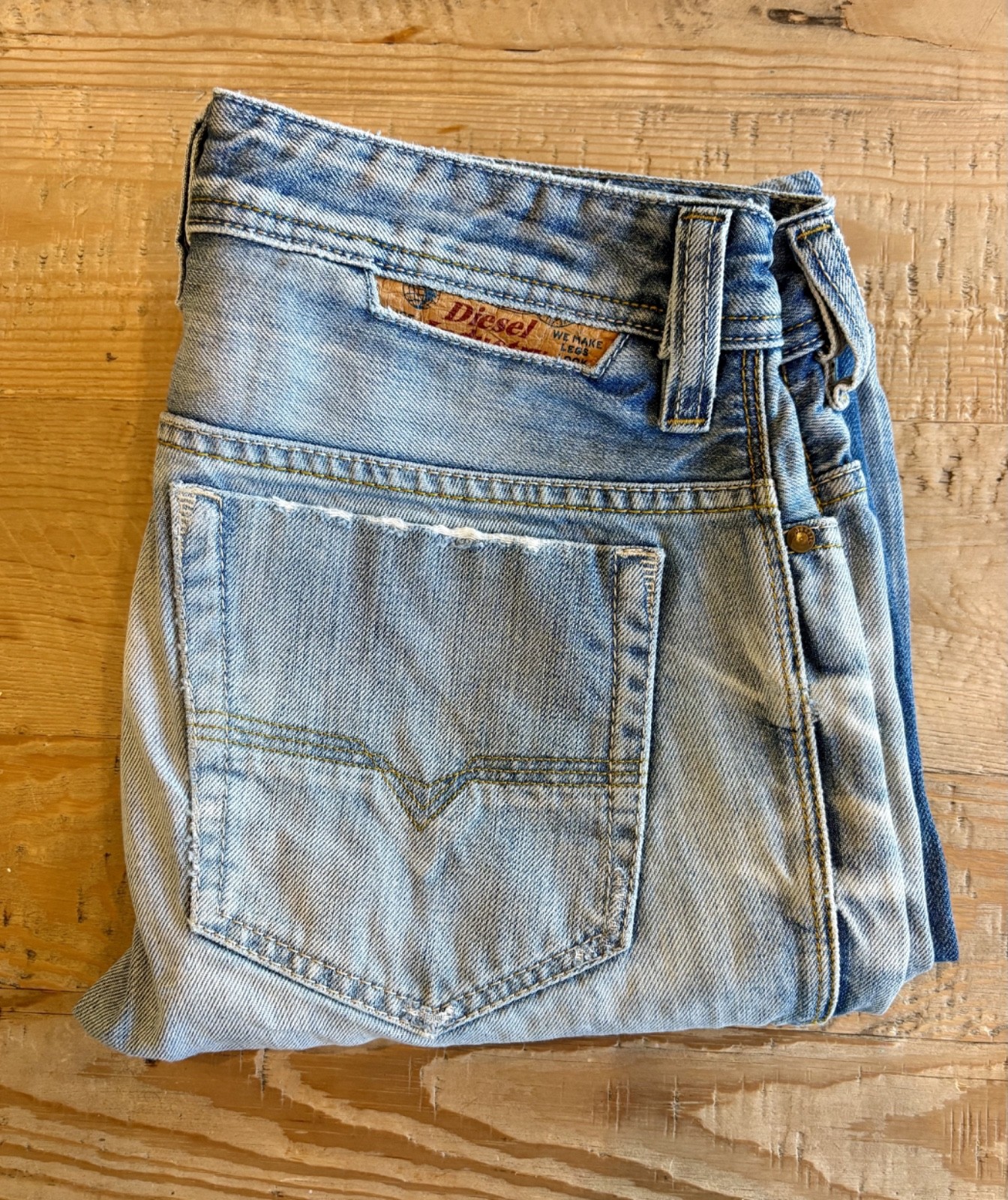 ** Diesel Safado Mens Regular Slim Straight Jeans Size 29×30 Distressed Wash **