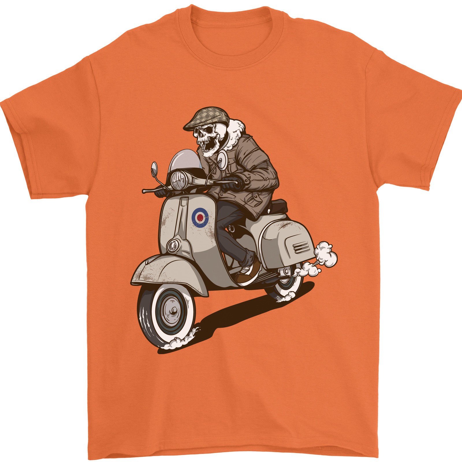 Scooter Skull Motorcycle Biker MOD Mens T-Shirt 100% Cotton