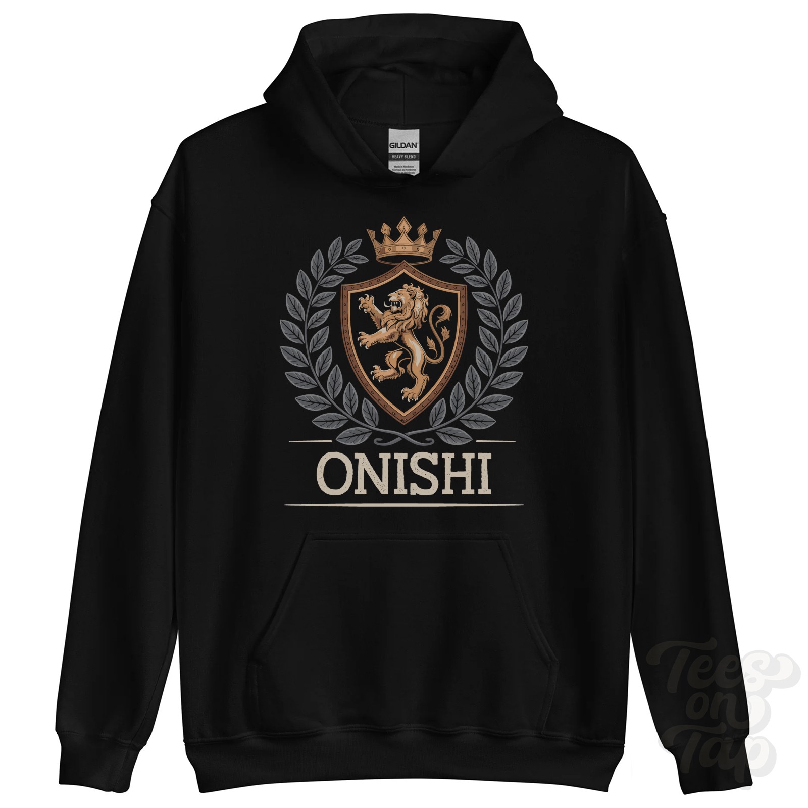 ONISHI FANTASY COAT OF ARMS HOODIE novelty parody family name crest