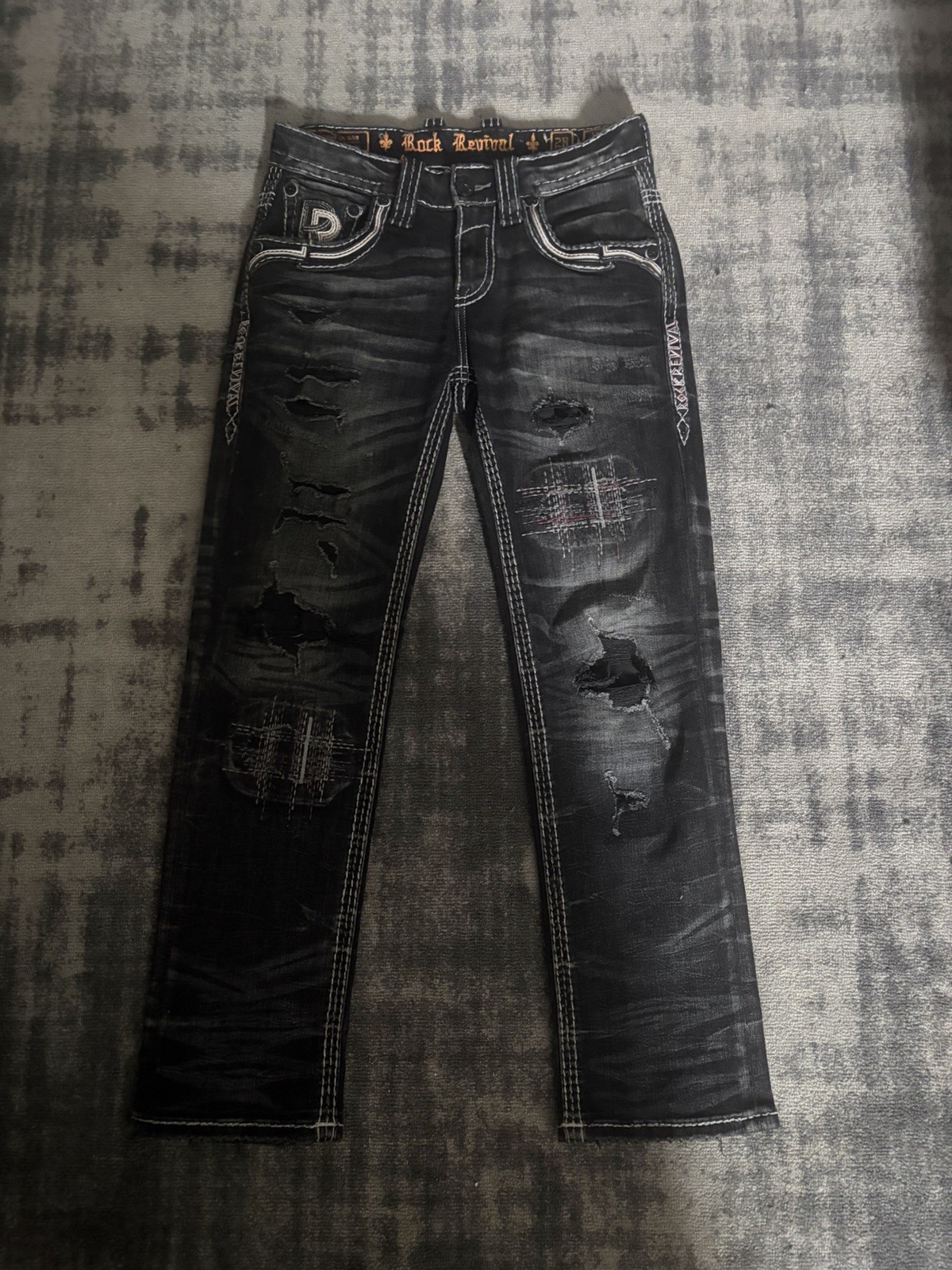Men’s Rock Rival Jeans 28×29 Black Washed design jeans