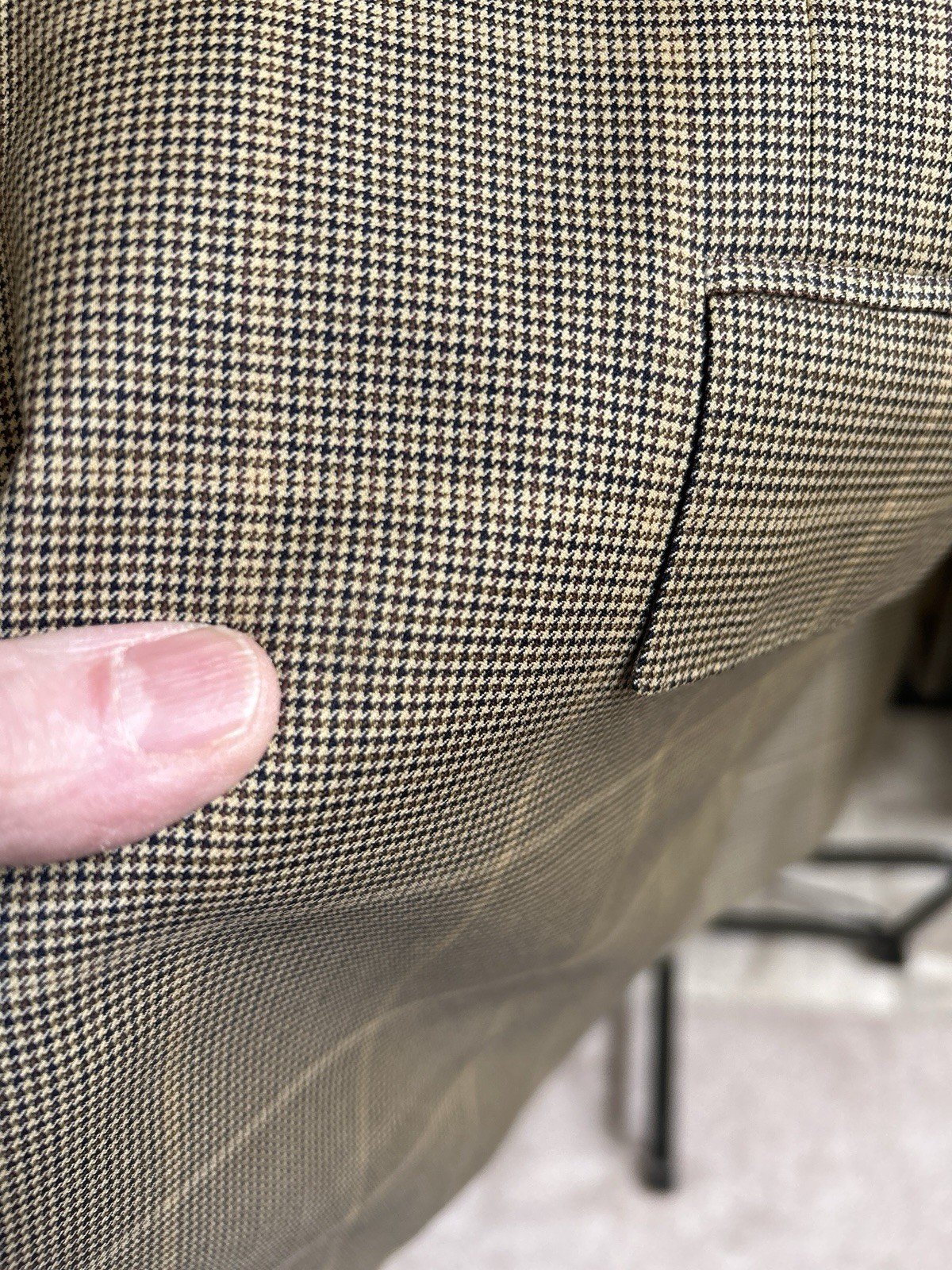 KITON men’s super 180’s sport jacket coat tan brown & blue check plaid US 48R