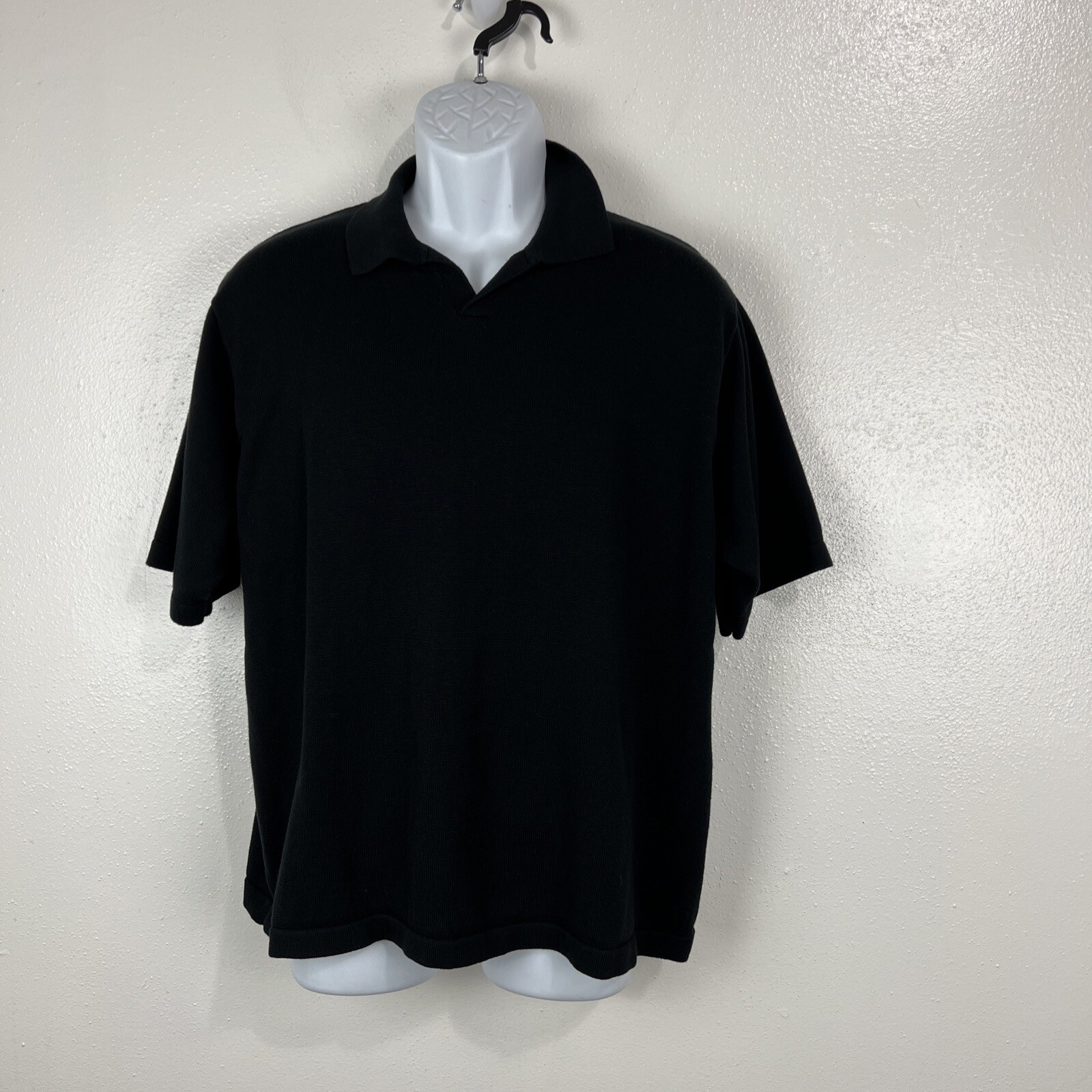 Brandini Le Collezioni Polo Shirt Men XL Black Short Sleeve Knit Collared Casual