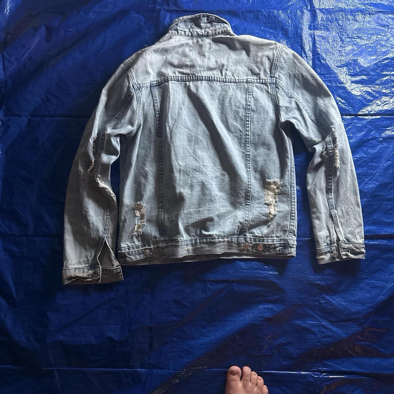 PacSun Men’s Blue Denim Jacket Button Front Point Collar Pockets Size M