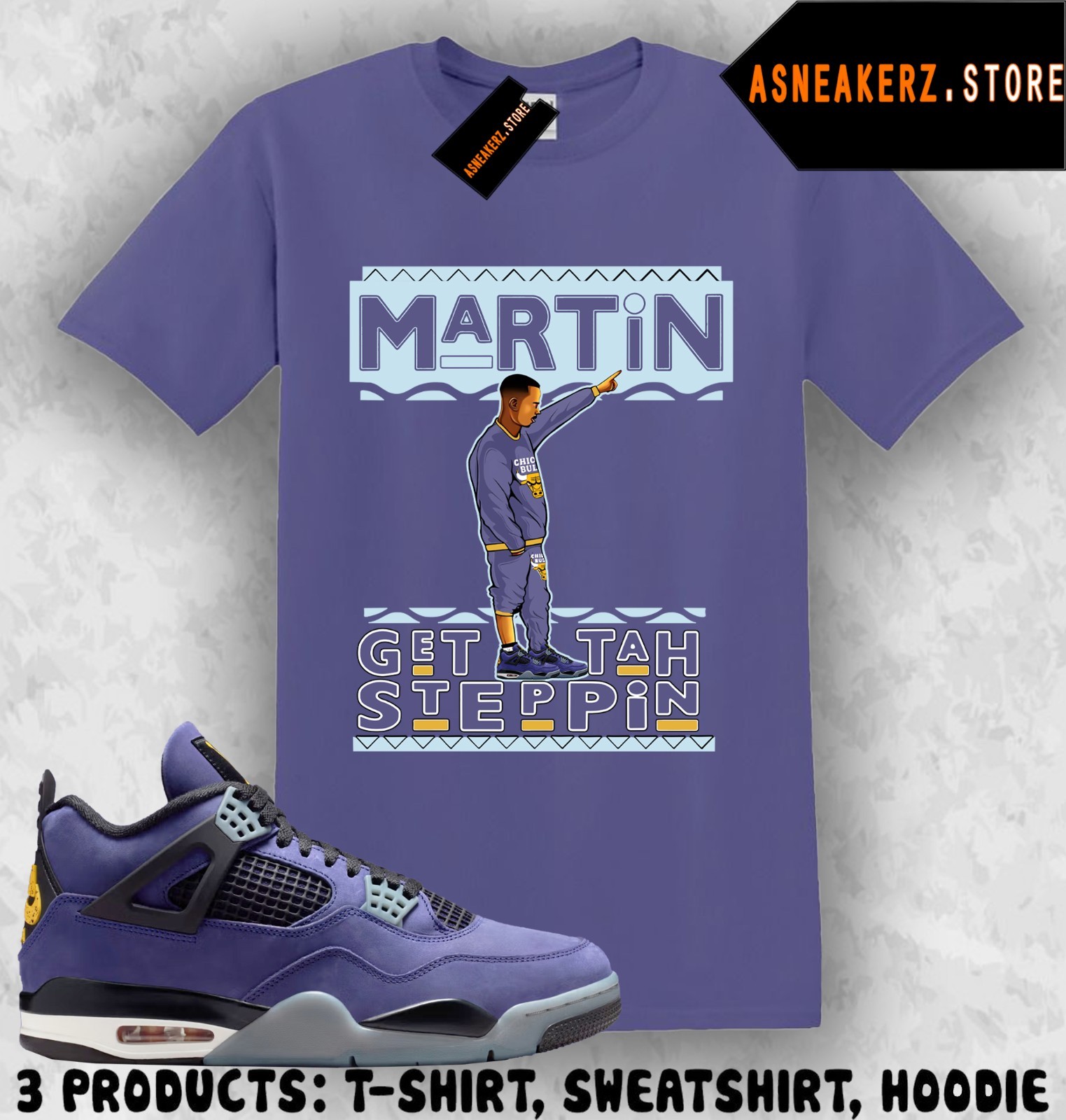 Tee Shirt Matching AJ 4 Lakers Lakeshow 2026 To Match Sneaker Sneakerhead Martin