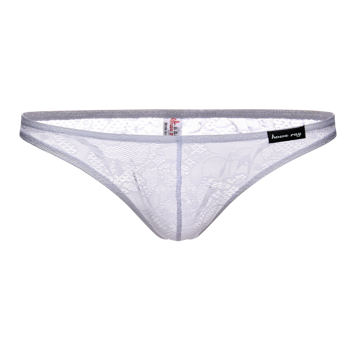 Mens Sexy Bikini Briefs Lace Mesh Pouch Low Rise Underwear Breathable Panties