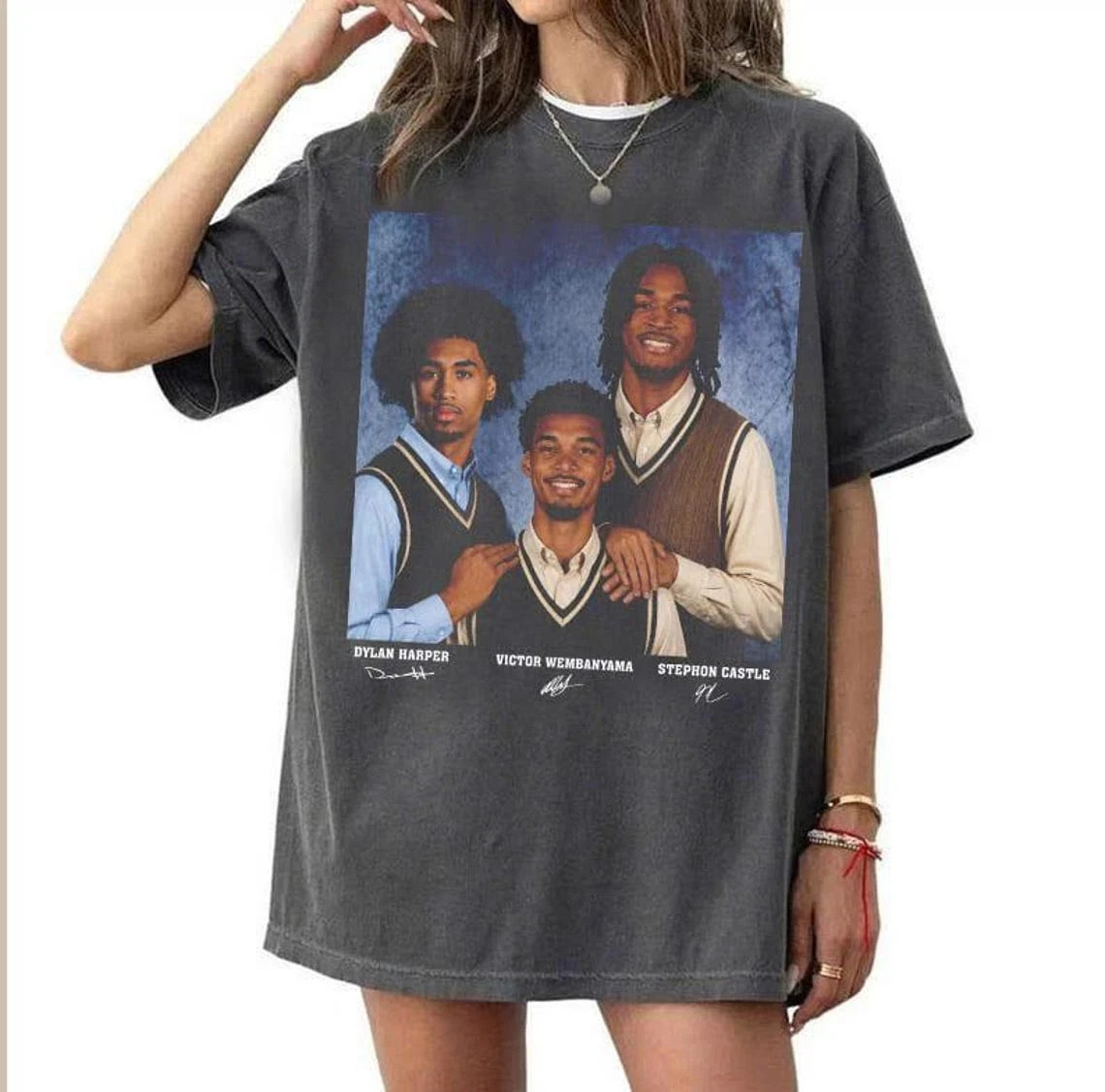 Dylan Harper Victor Wembanyama Stephon Castle Bootleg Retro Basketball T-Shirt