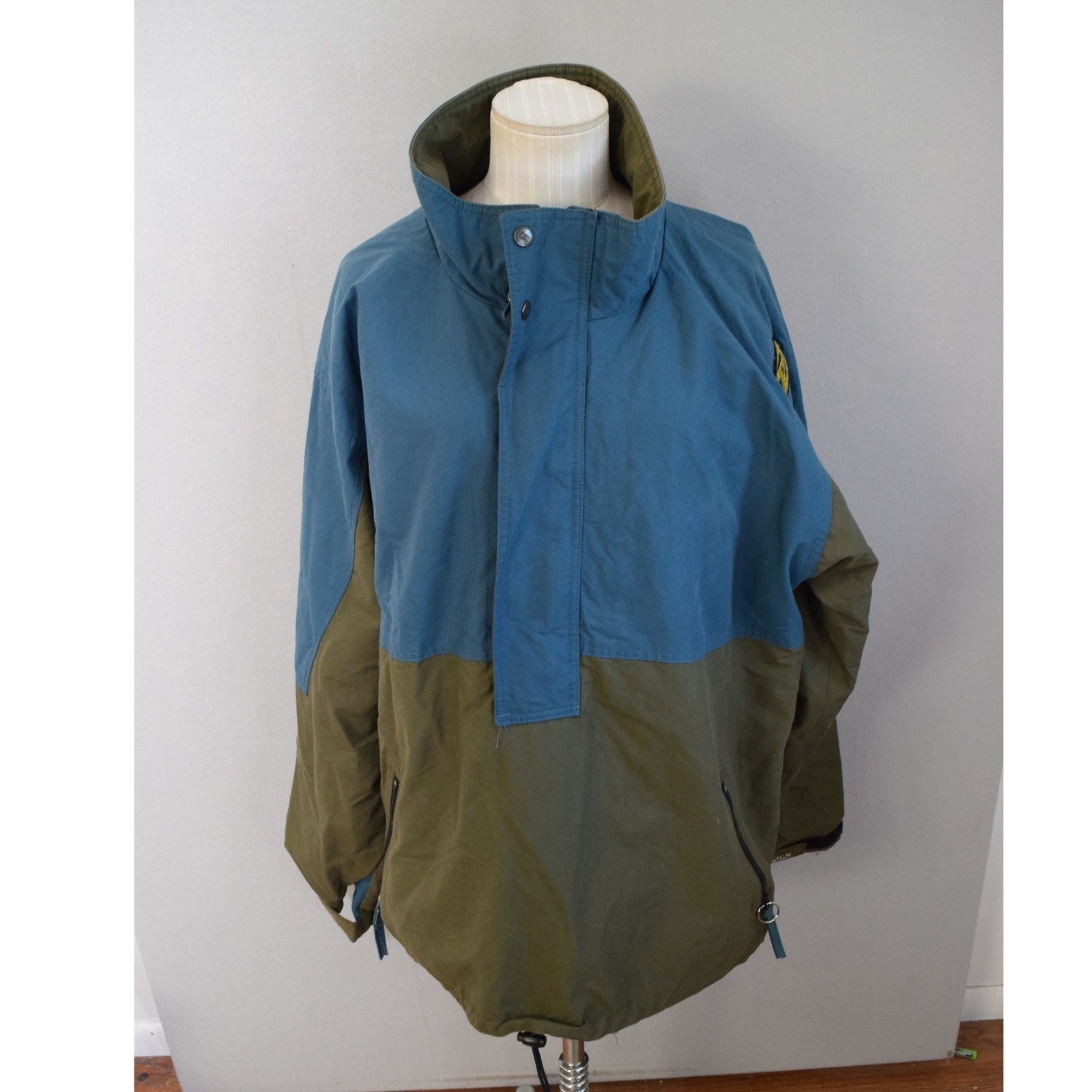 Burton Snowboards Anorak Large Blue Green Colorblock Vtg Mens Jacket Retro Y2K