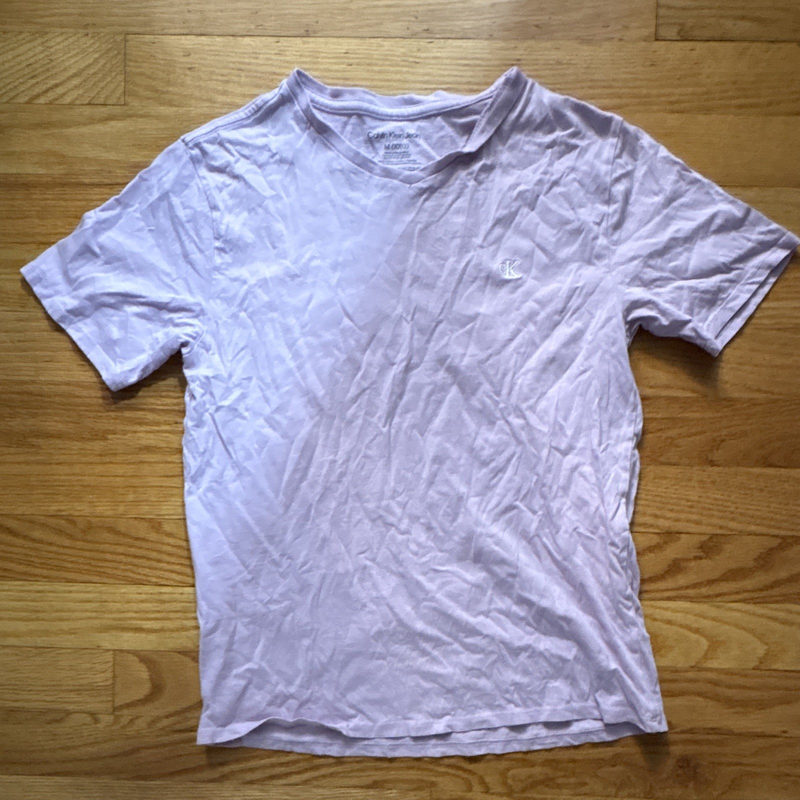 Calvin Klein purple Solid Logo Crew Neck Short Sleeve T-Shirt M