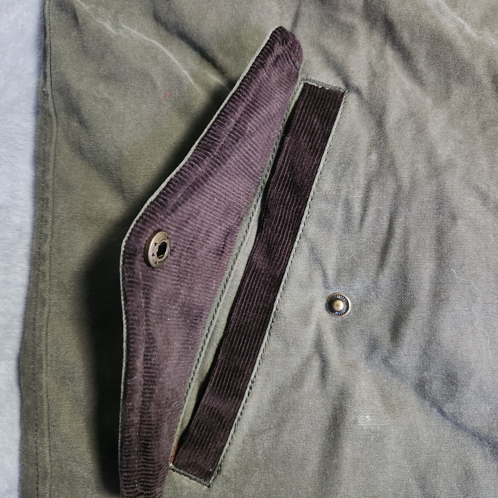 Marine Layer Men’s Medium Olive Weston Wax Canvas Barn Jacket Striped Lined M