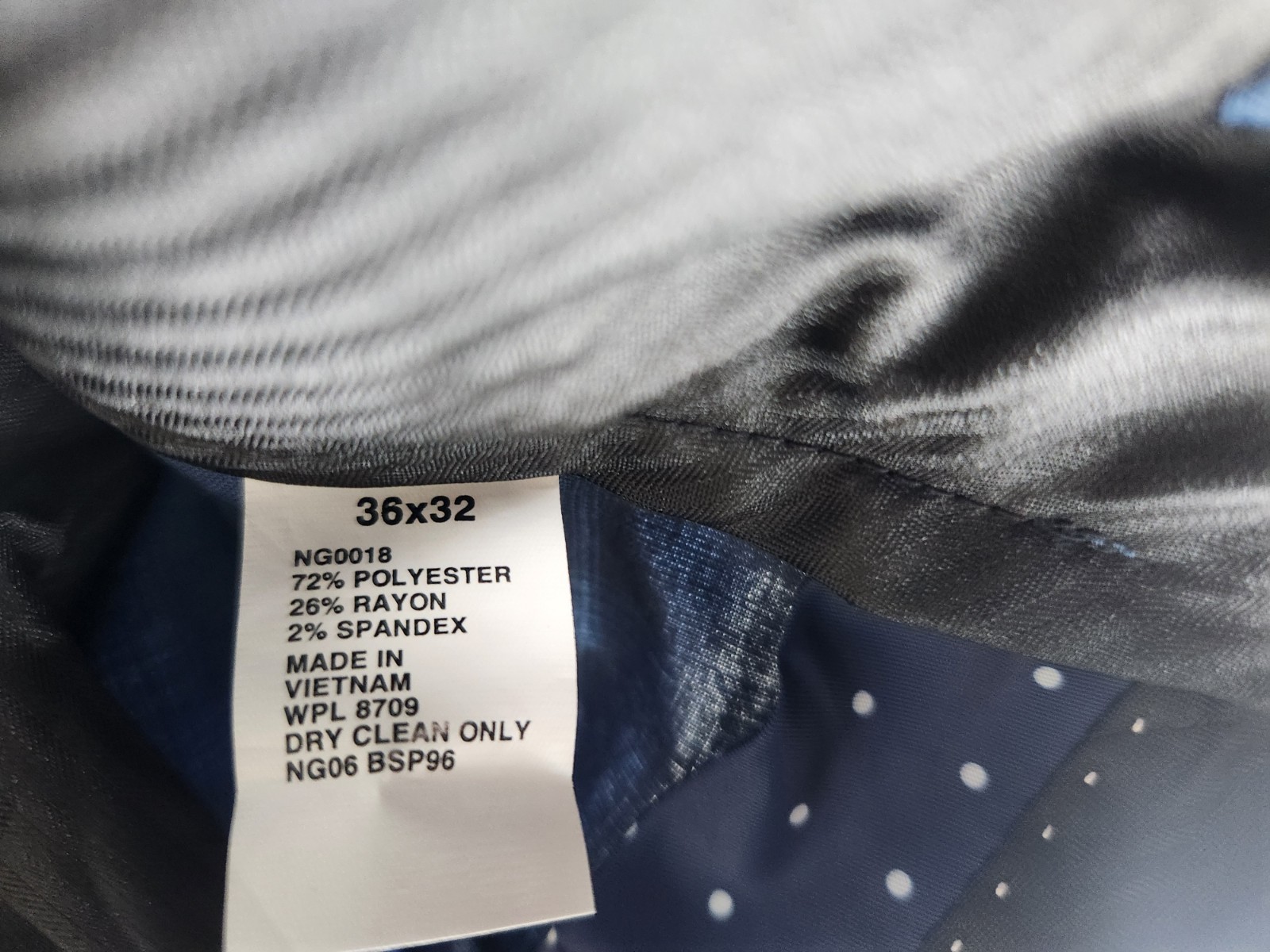 NWT Nick Graham Men’s 36×32 Stretch Modern Fit New York Pant Blue Plaid Trousers