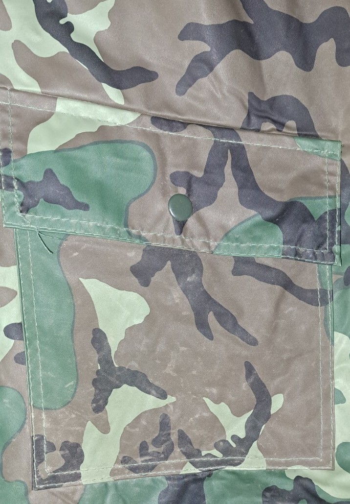WEATHER-RITE CAMO SPORTSMANS ARMY/MILITARY HOODED QUILTED RAIN JACKET, PARKA, SM