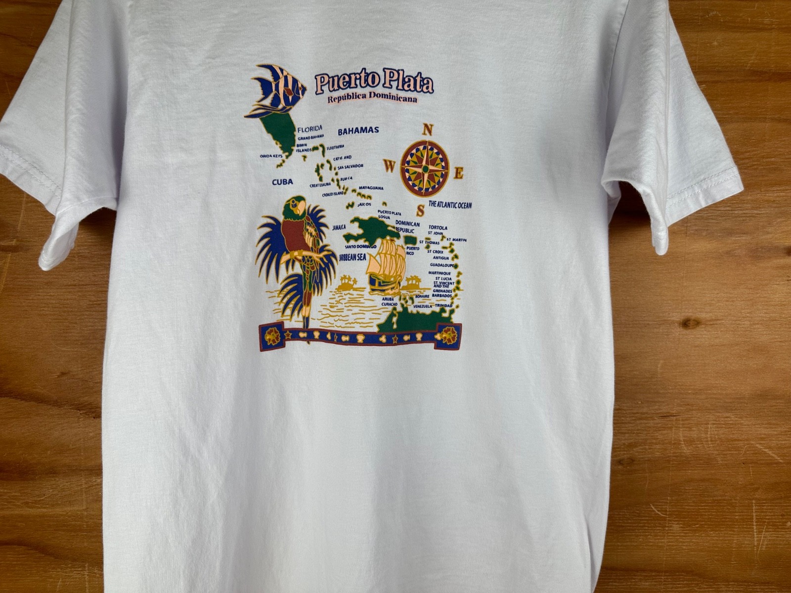 Vintage Dominican Republic T-shirt Men’s L 100% Cotton Puerto Plata Travel Y2K