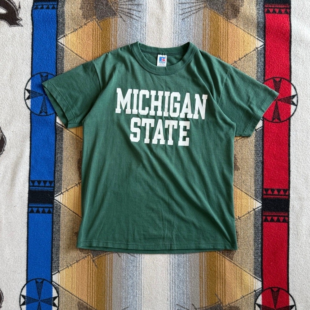 Vintage 90s Michigan State University Spartans Russell Athletic T-Shirt Small