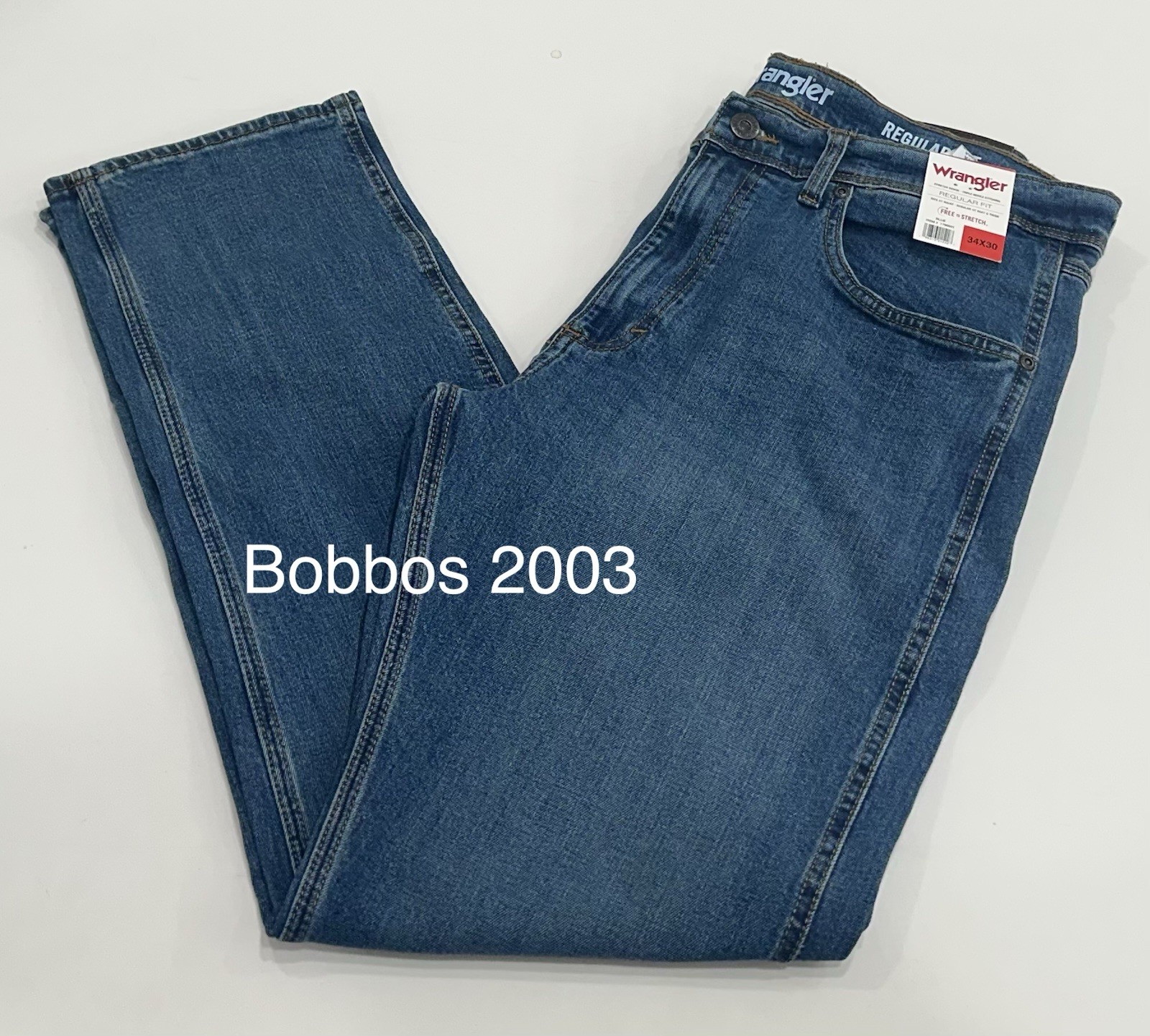 Wrangler Men’s Regular Fit Regular at Seat & Thigh Pants, Blue, Size 34X30