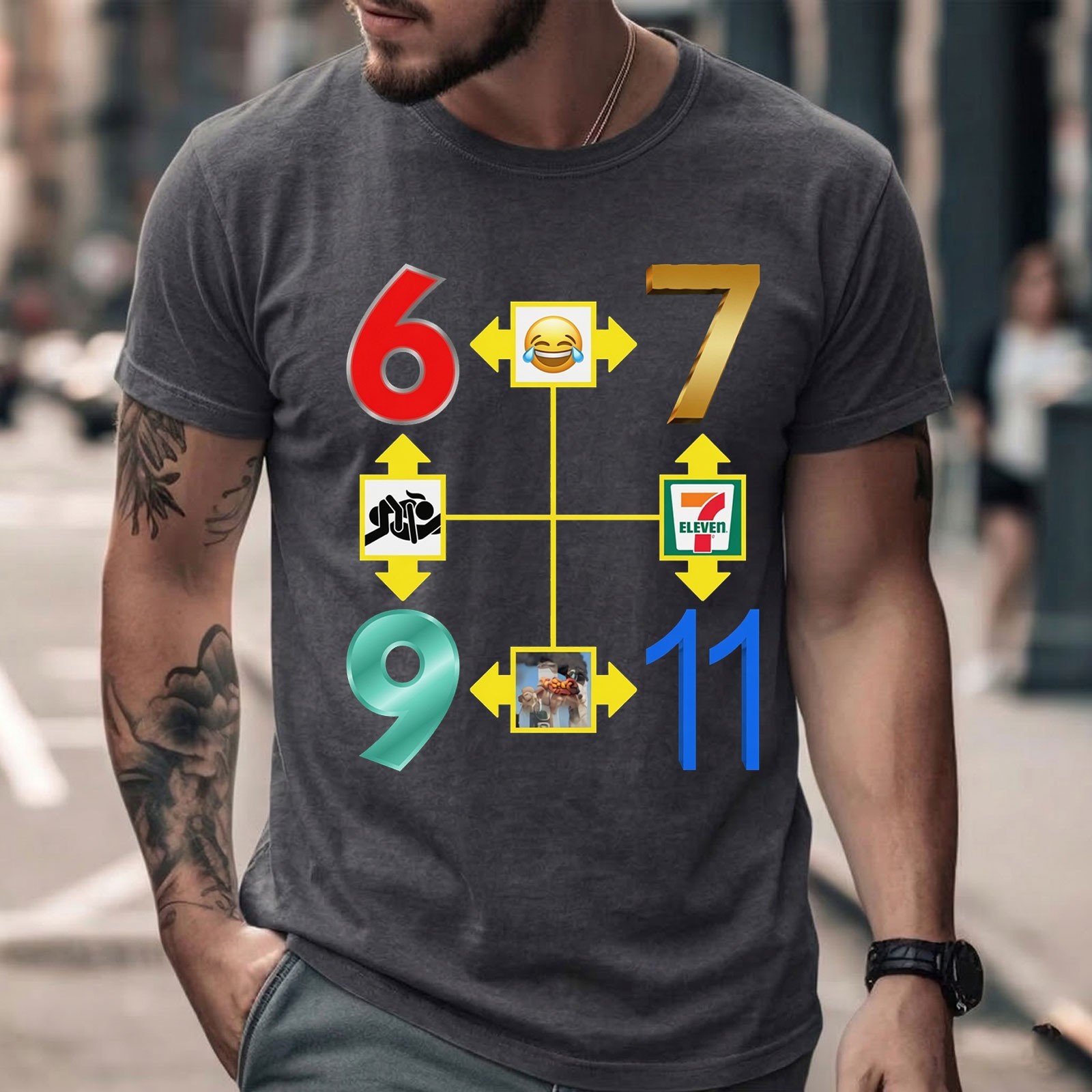 6-7 Shirt, 69 Shirt, 9/11 Shirt, Funny Shirt, 100% Cotton Short Sleeve T-Shirt