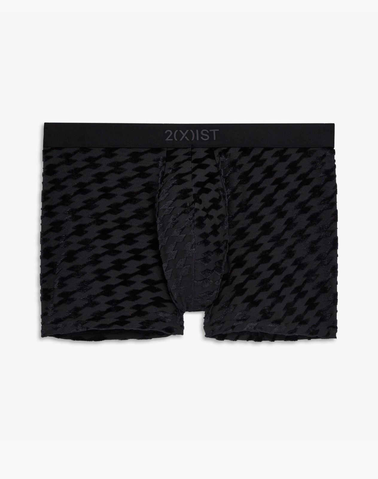 2xist Sexy Velour Ultra Low Rise Trunk Boxer Briefs Black Checkerboard Mens S