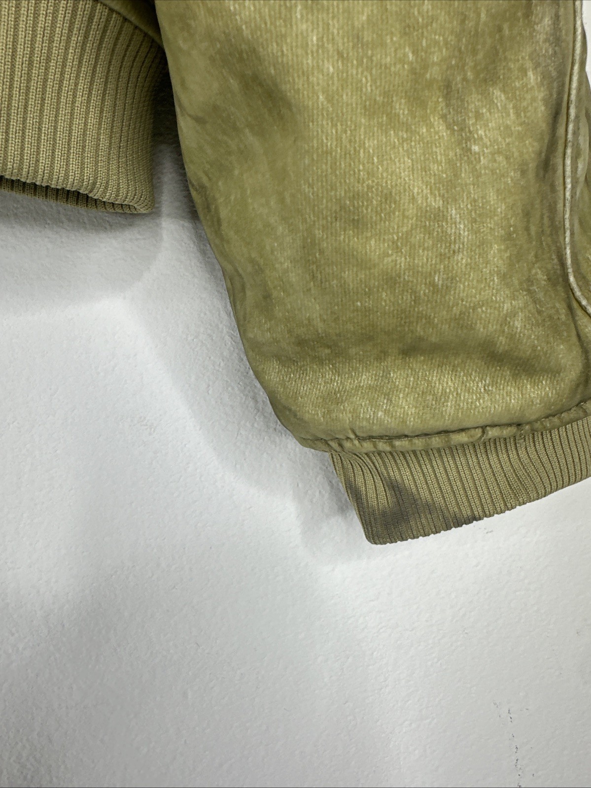 MNML FLOCKED HOODED ZIP UP WORK JACKET MENS SIZE 2XL TAN