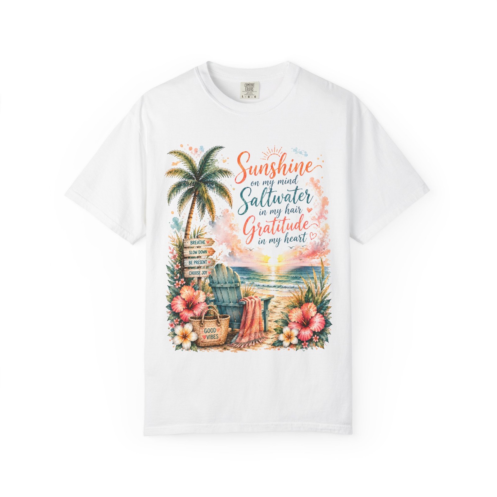 Sunshine & Saltwater Graphic T-Shirt — Coastal Beach Vacation Tee