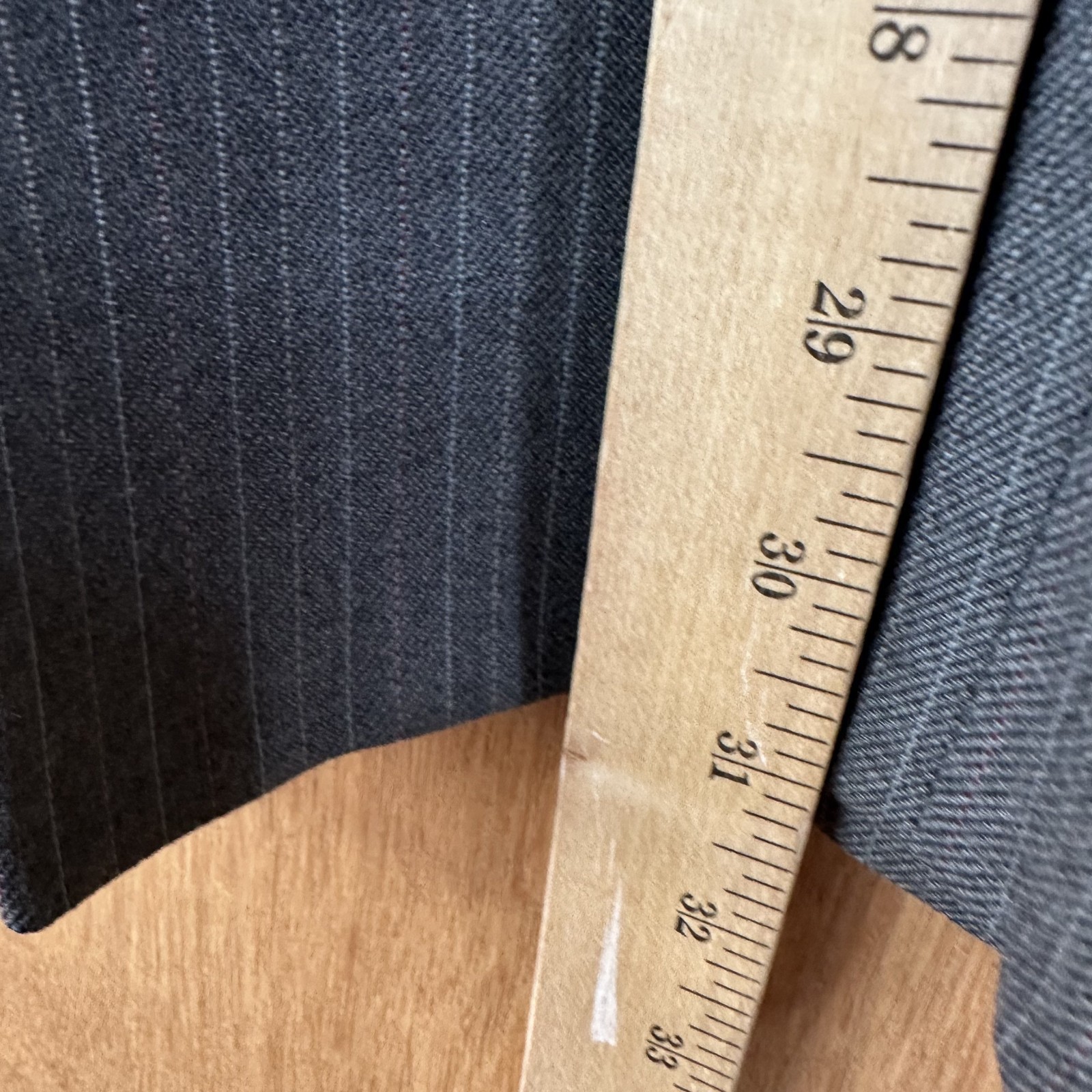 VTG 1960s Suit Mens 44L Gray Pinstripe 2 Button Wool Pants 42×31 Canvas 3 Piece