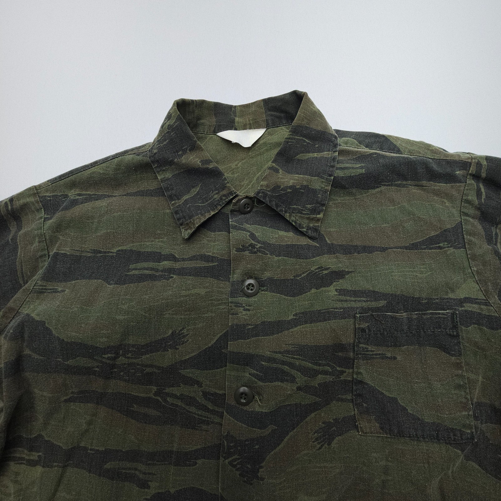 VTG 60s 70s Tiger Stripe Camouflage Vietnam Shirt Jacket Army Ranger Mens XL USA