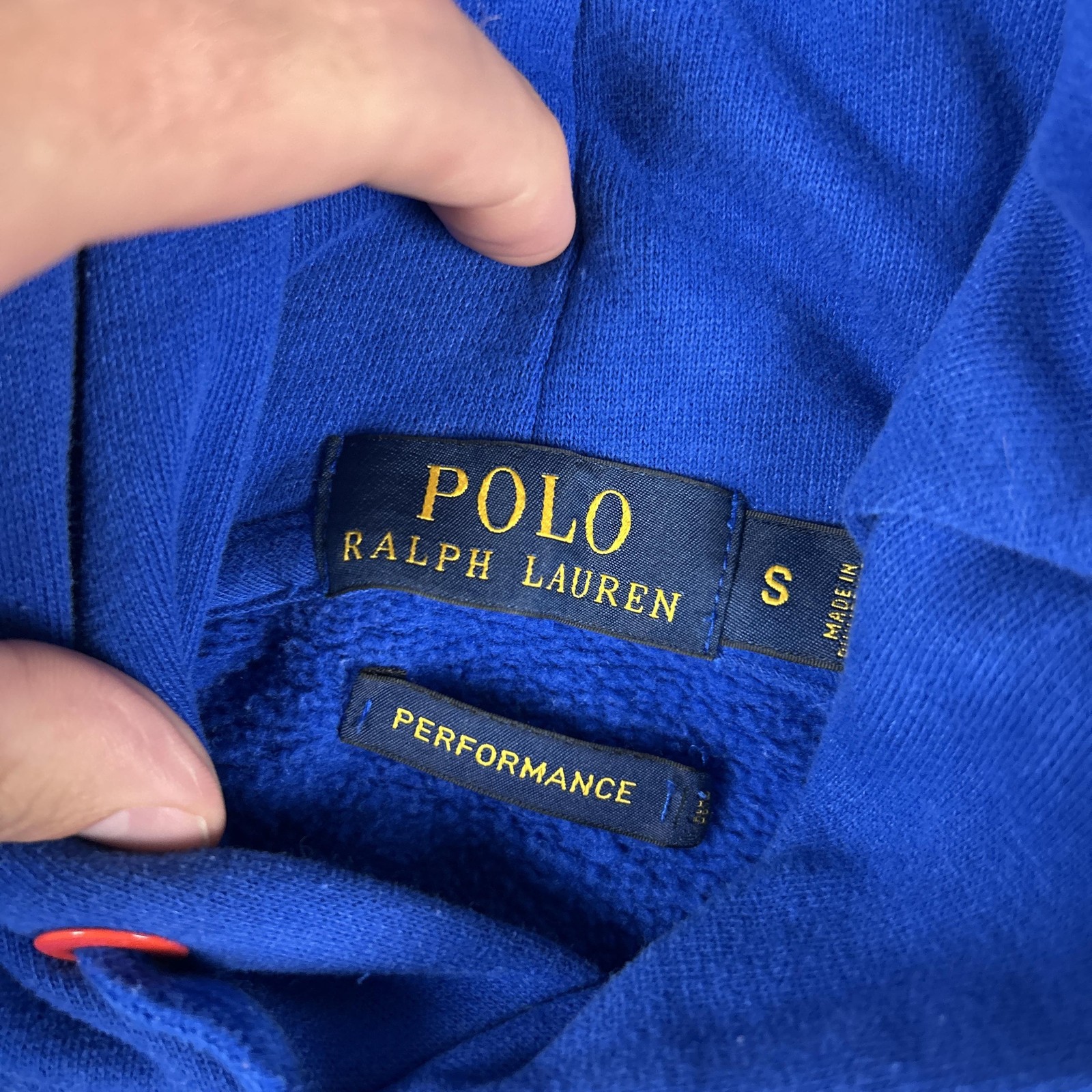 Polo Ralph Lauren Hoodie Mens Small Blue Pullover Performance Pocket Pony Logo