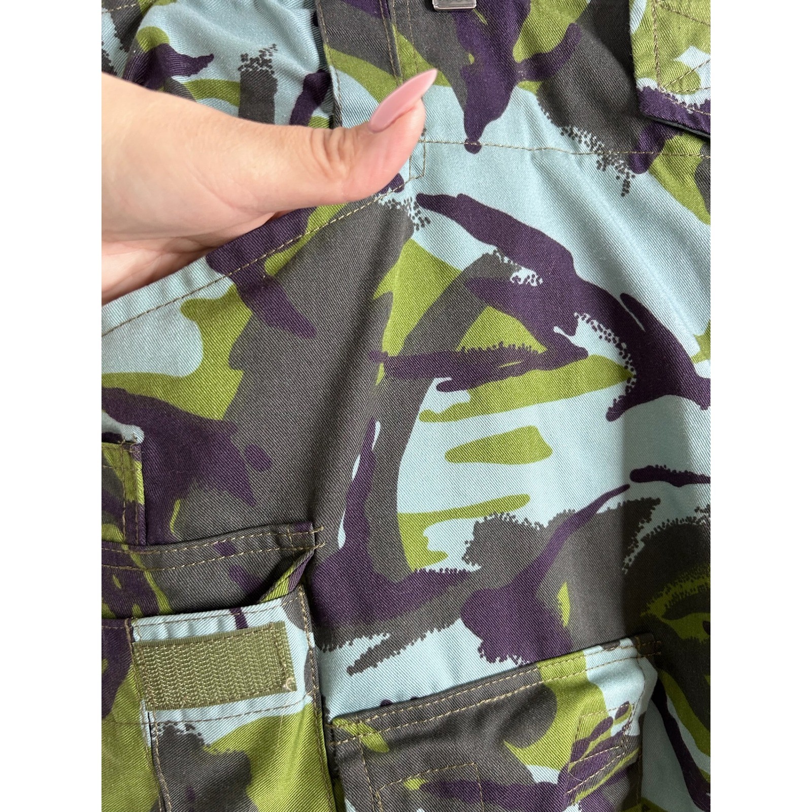 Roman Kurmaz Gear Tactical Cargo Pants Blue Green Purple Camo Utility 40×32
