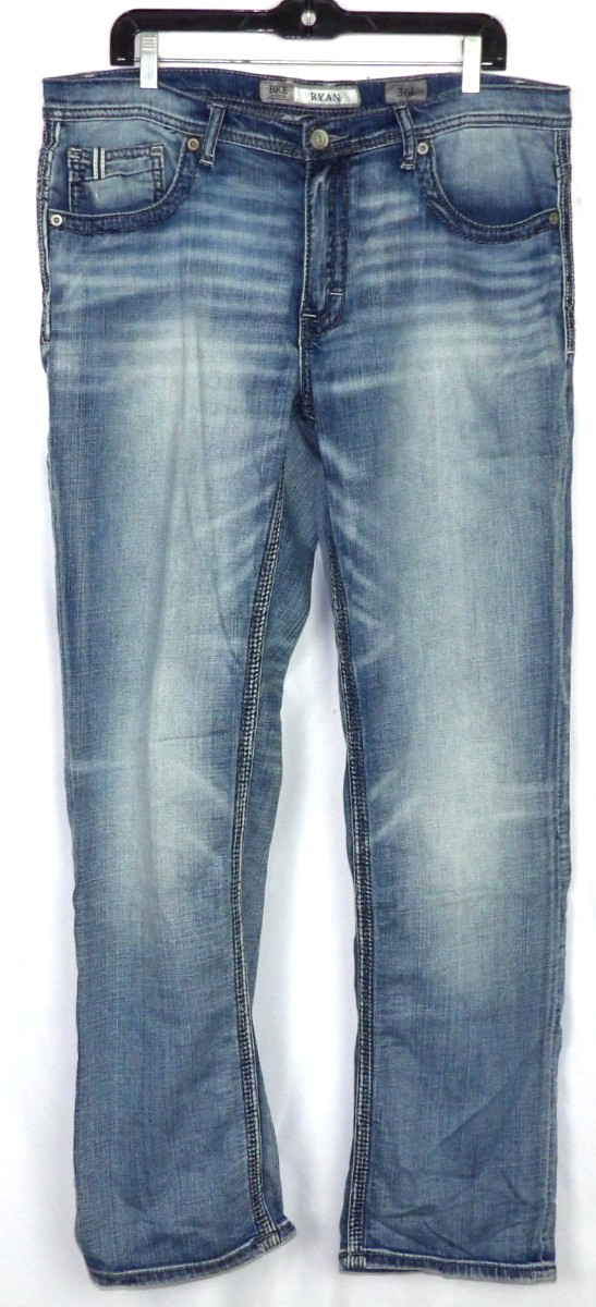 Buckle BKE Medium Wash Stretch RYAN Straight Leg Denim Jeans Men’s 36 X 34