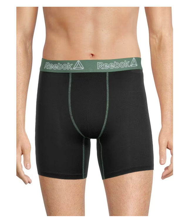 Reebok Men’s Featherweight Performance Boxer Briefs Underwear, S-2XL, 6-Pack