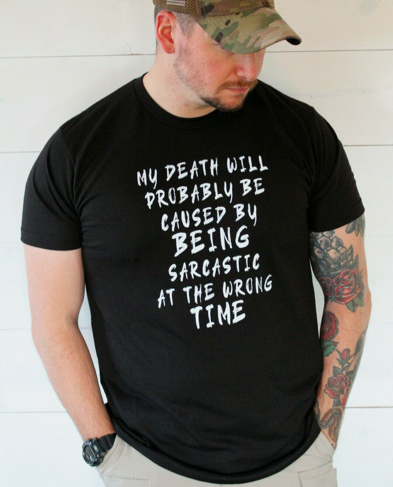 My Death by Being Sarcastic Funny T-Shirt Super Soft Tee Poly Rich 65/35 Blend