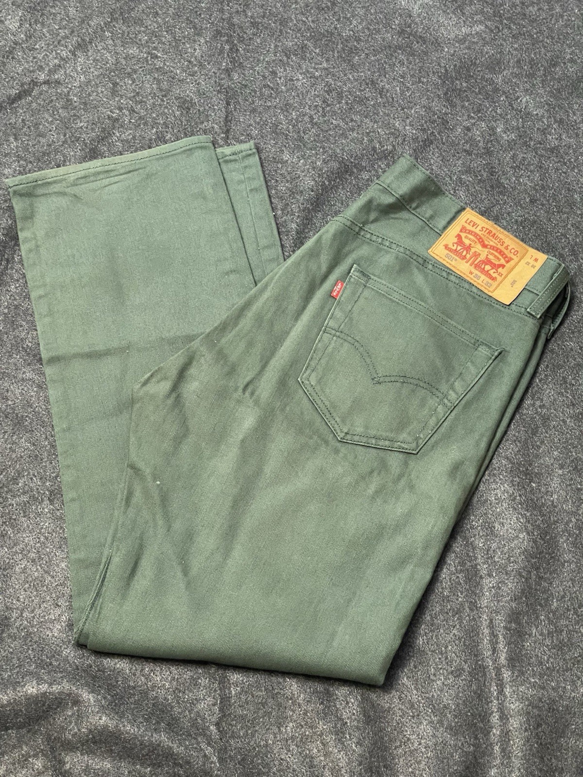 Levi’s 501 Series Men’s Green Dark Wash Straight Regular Fit Denim Jeans